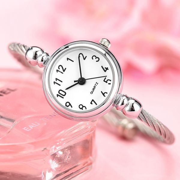 

simple silver watch women elegant small dial bracelet watch for woman 2019 fashion female clock retro ladies wrist watches gift, Slivery;brown