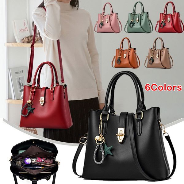 

fashion handbags women tote bags designer solid leather pendant shoulder bag fashion elegant handbag for women 2020