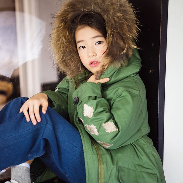 

2020 toddler girls cotton coats winter thicken warm jackets children fur collar hooded parkas outerwear snowsuits 10 12 14 years, Blue;gray