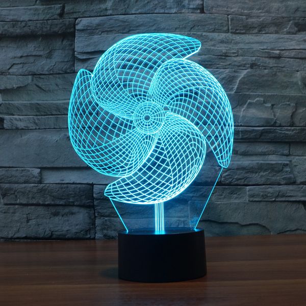

3d effect big pinwheel night light colorful illusion acrylic touch lamp bedside decor sleeping lamp new year gifts drop ship
