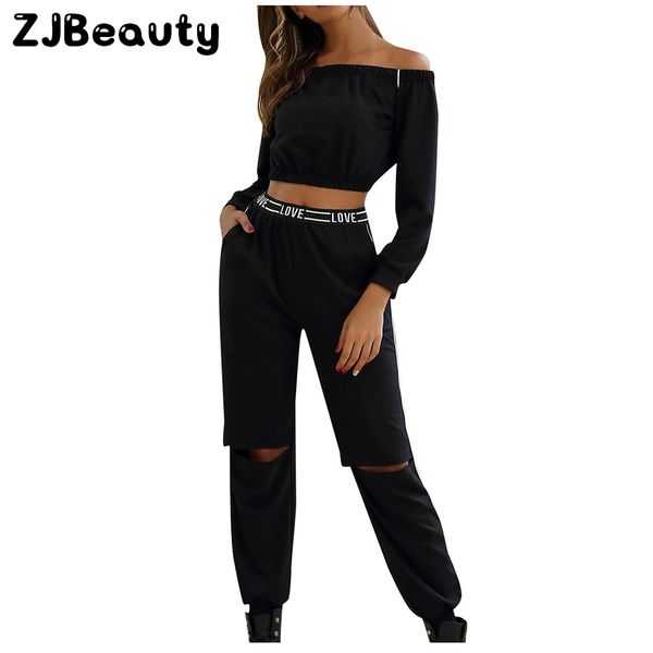

fashion tracksuit for women 2 pieces running set soild sports t-shirt long sleeve blouse pants sportswear sport suit#g4, Black;blue