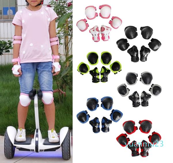 Atacado-6 PCS Kid Criança Roller Patinagem Ciclismo Bicicleta Skate Capacete Knee Wrist Guard Cotovelo Pad para Sports Safety Sportswear Acesso