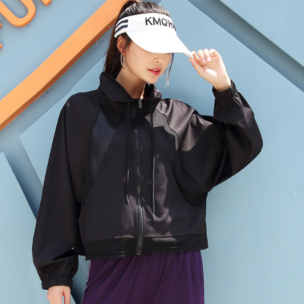 

2020 women hooded running jacket long sleeve sweatshirt ladies yoga sports zipper jacket fitness shirts, White;red