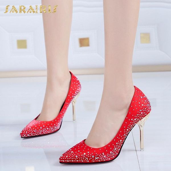 

sarairis new arrivals 2020 dropship thin high heels summer shoes woman pumps mules slip on pointed toe party pumps female, Black