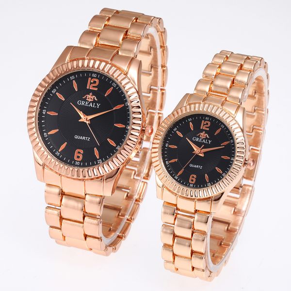 

ladies pair watch luxury wristwatch femme stainless steel lovers montres retro dial couple watches women man quartz female, Slivery;brown