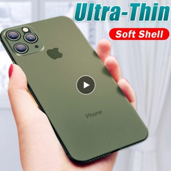 

Роскошные противоударный 0,3 мм ультра тонкий чехол для IPhone 11 Pro X XS XR Max Matte TPU крышка