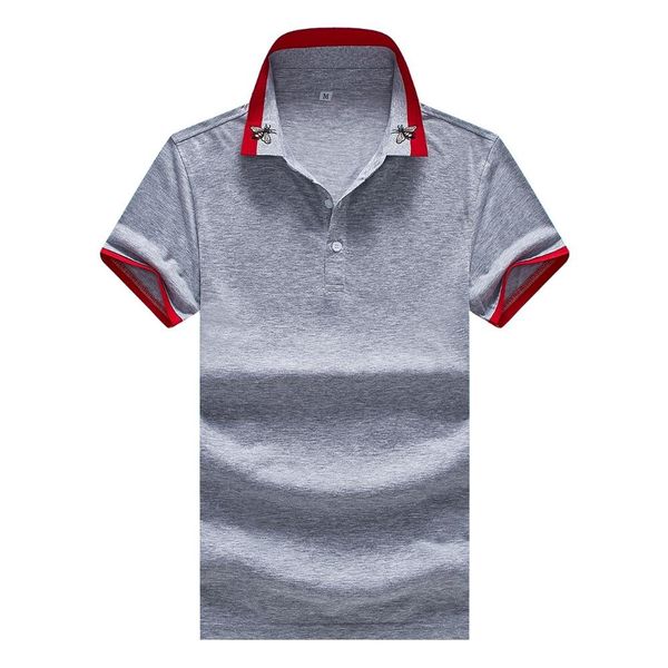 

mens brand polo shirt short sleeve business casual slim breathable polos bees embroidered summer t shirts, White;black