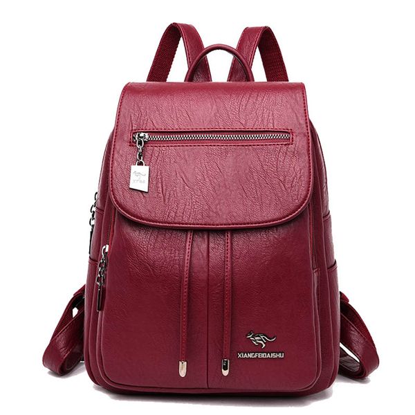 

2019 winter women backpack bag ladies street casual soft leather rucksack damen school bags for teenage girls mochilas femininas