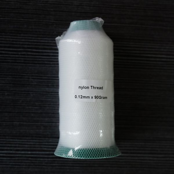 

0.12mm 6600m crystal clear nylon monofilament transparent and invisible thread stitching for lightweight fabrics white and black, Black;white