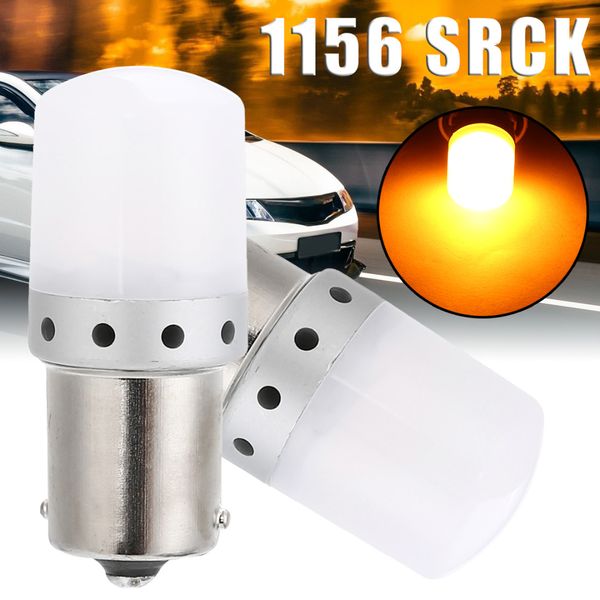 

mayitr 2pcs 1156/1156p/ba15s/p21w car backup rverse light 900lm amber car signal lamp for lighting