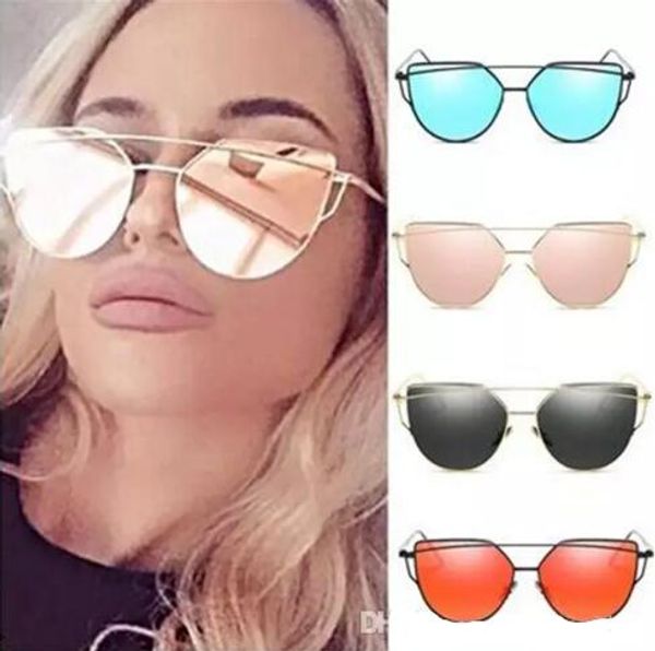 

brand designed summer style polarized sunglasses women metal oversized eye cat sunglass uv400 mirror lens women sunglasses, White;black