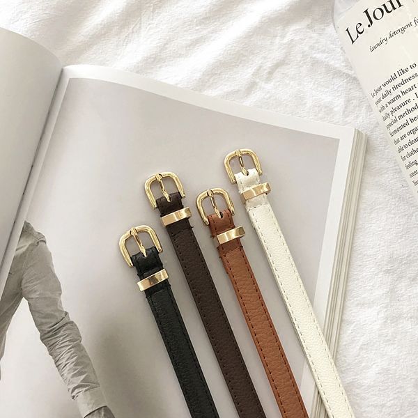 

retro small belt female fine korean-style students fashion decorative jeans belt simple korean-style belt, Black;brown
