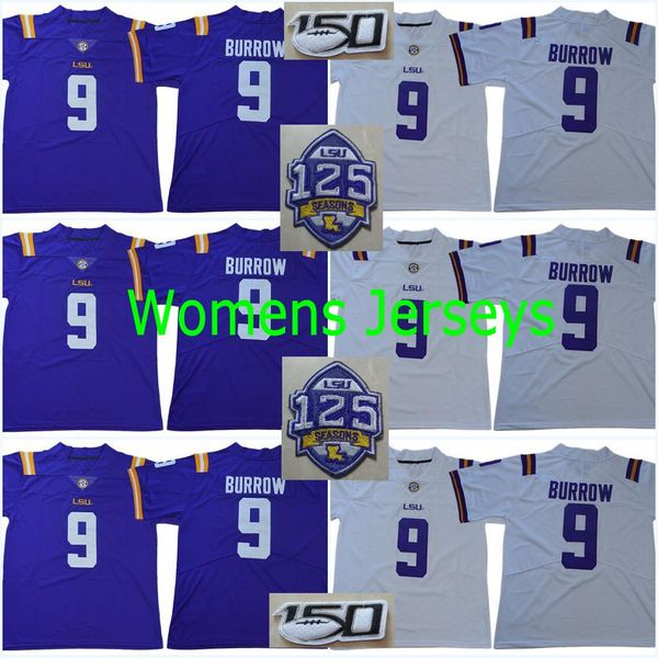 

womens lsu #9 joe burrow 125th 150th patch womans #3 odell beckham jr. 2019 new style college stitched jerseys #7 leonard fournette jersey, Black;red