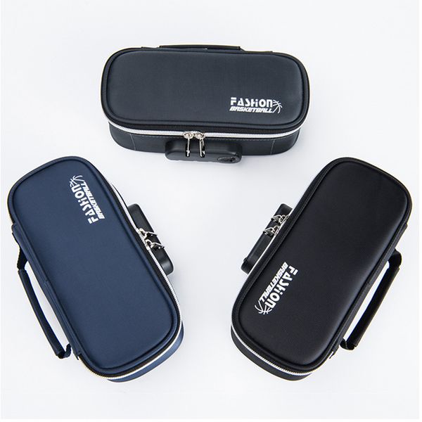 

simple canvas pen bag large capacity number code lock portable gifts