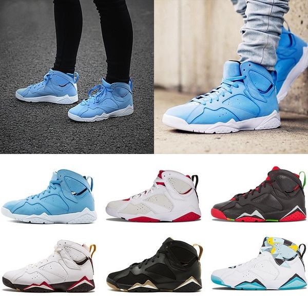 

new 7 7s men women basketball shoes raptor guyz hares air olympic bordeaux gg raptor french blue white retro b bred gold sports j7 sneakers