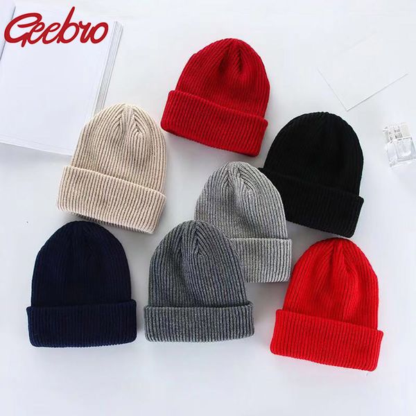 

geebro 2019 new men women fashion knit baggy beanie oversize winter hat ski winter knitted cap woman solid color skullies hat
