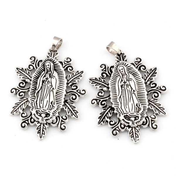 

our lady of the holy scapular medal religious alloy charm pendant fit necklace diy accessories 37x54.8mm 30pcs/lots antique silver a-482a, Bronze;silver