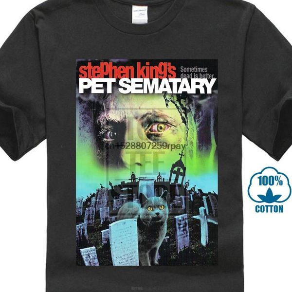 

men's t-shirts pet sematary t shirt 1989 movie stephen king book vintage, White;black