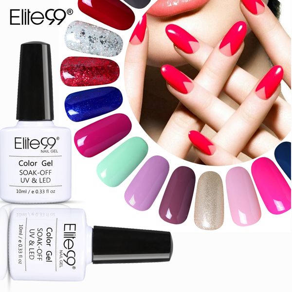 

elite99 10ml uv gel nail polish pure color nail gel polish vernis semi permanent primer varnishes soak off lacquer, Red;pink
