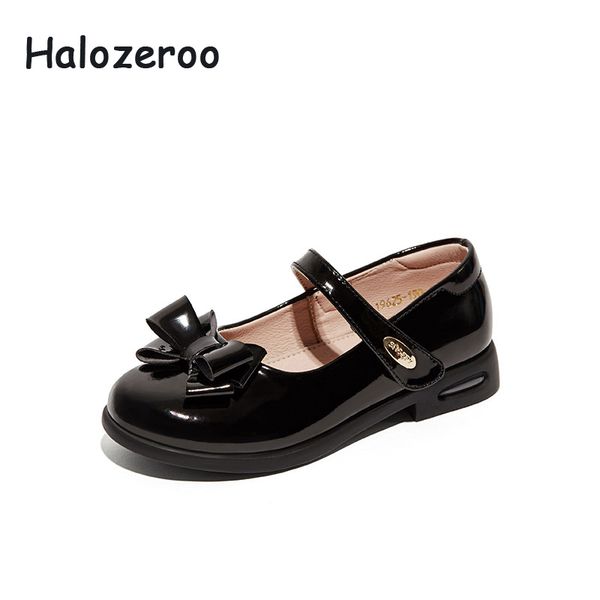 

new spring baby girls bow shoes children red school shoes kids brand genuine leather fashion princess mary jane 2019, Black;grey