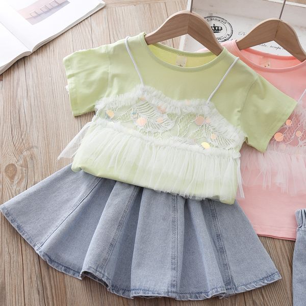 

2020 ление девоки комплек еки sequined коѬокие ђболки + джинова бка, White