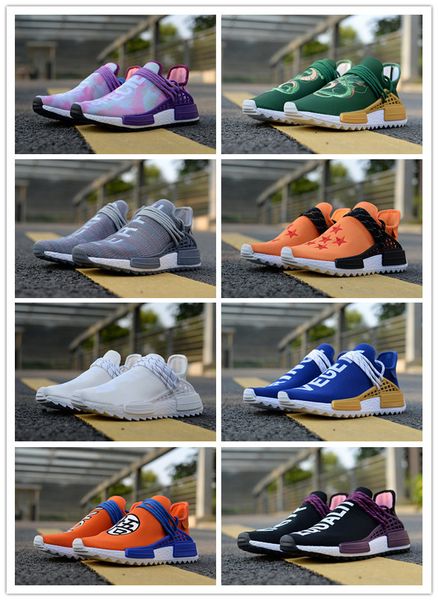 

new hu human race trail running mens women pharrell williams holi blank canvas equality trainers sports sneakers with box outdoor shoes