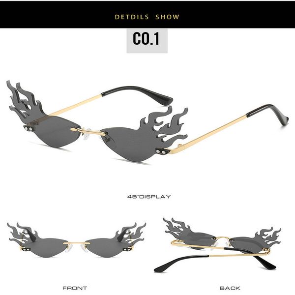 

firewave sunglasses fashion fire wave flame sunglasses women men rimless sun glasses eyewear luxury trending wide side party dsmi8 rrkwj
