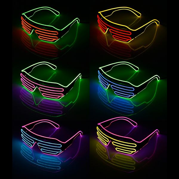 

led party glasses el wire люминесцентные вспышки стекла с окном новый год выпускной пасхи день рождения бар декоративные светящиеся бар очки