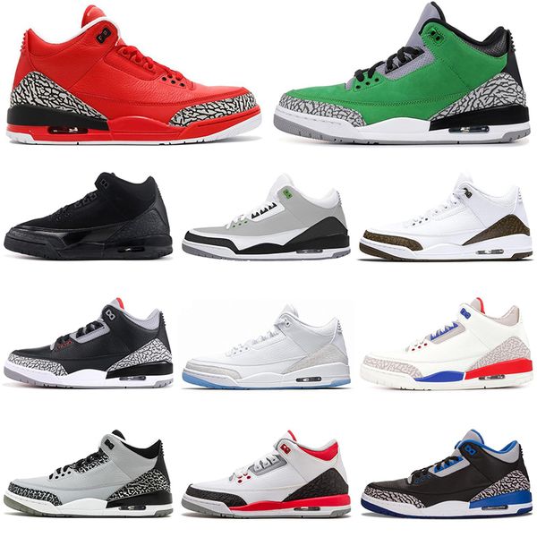 

2019 Air Jordan Retro 3 Men Basketball Shoes Tinker Black Cement pure money fire red designer mens trainers sports sneakers