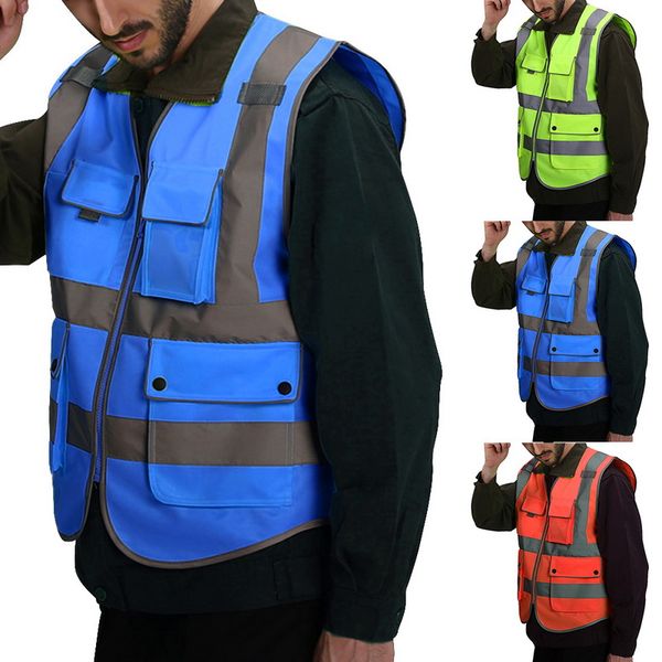 

drop shipping shujin reflective vest vest construction site safety protective coat traffic green fluorescent clothes coat, White;black
