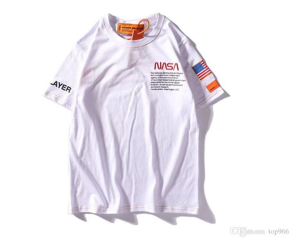 

2019 лучшие бесплатных доставки наса любителей мужских рубашек женщин случайных футболки с коротким рукавом мужских женских пальто вышивка о, White;black