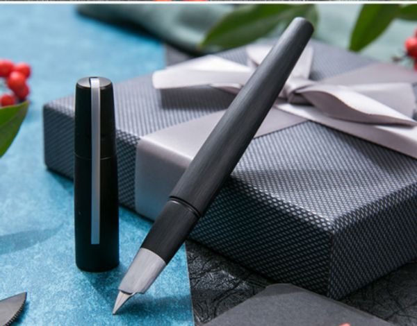 

msbh2000-1 fountain pen fine nib converter pen black brusehd aluminium