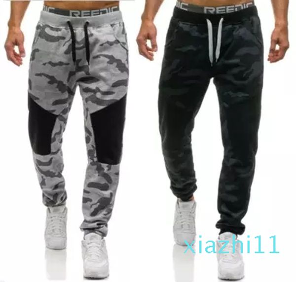 Fashion-Men Calças Casuais 2018 Marca Masculina Calças Reta Camuflagem Calças Longas Calças Algodão Sweatpants Jogger Tracksuit Funky Sweatpants XXL