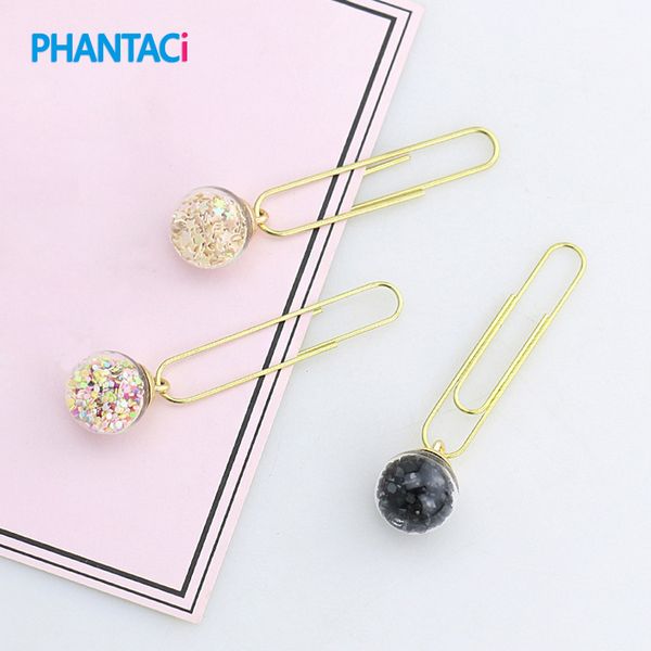 

5 шт. / компл. diy симпатичные металлический стеклянный шар скрепки для бумаг творческий офис bingding поставки для заметок письмо бумаги за