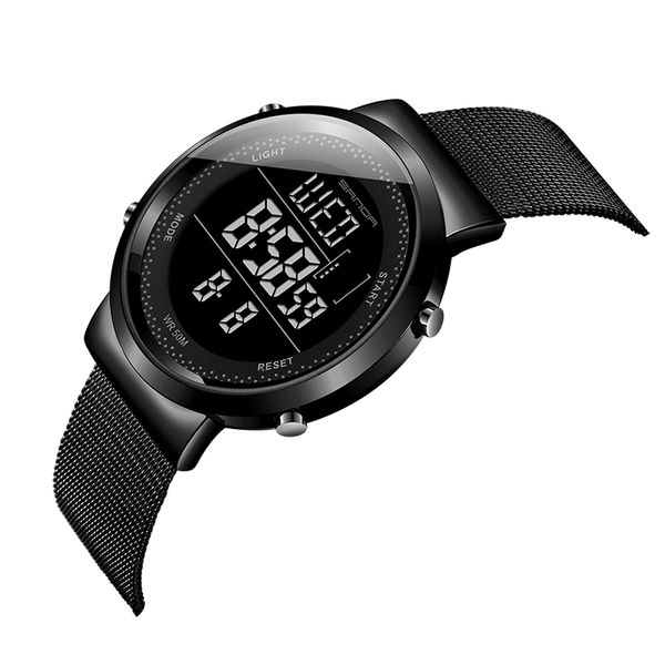 

sanda new couple watch stainless steel mesh watch 50m waterproof japanese original battery movement dight hot, Slivery;brown