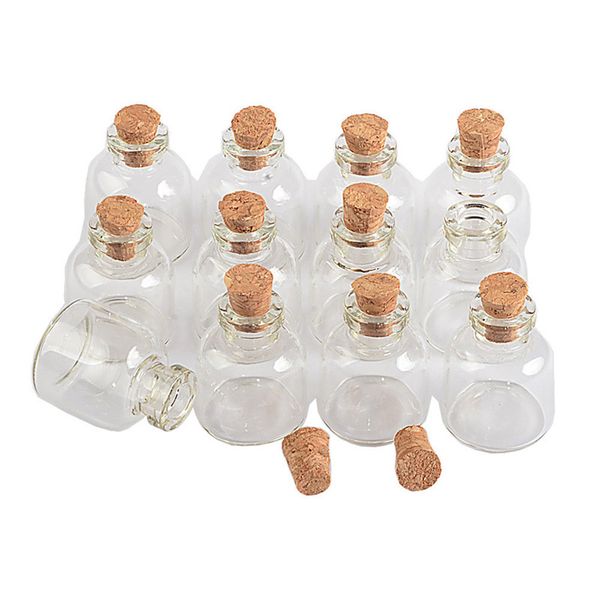 100 unidades de 4 ml Garrafas Cork Mini vidro transparente de vidro Frascos Frascos Esvaziar armazenamento Wishing garrafas decorativa
