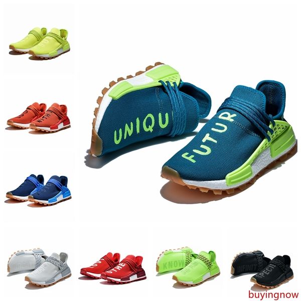 

2019 nmd human race mens running shoes unique future pharrell williams sample yellow core black sport designer shoes women sneakers 36-47