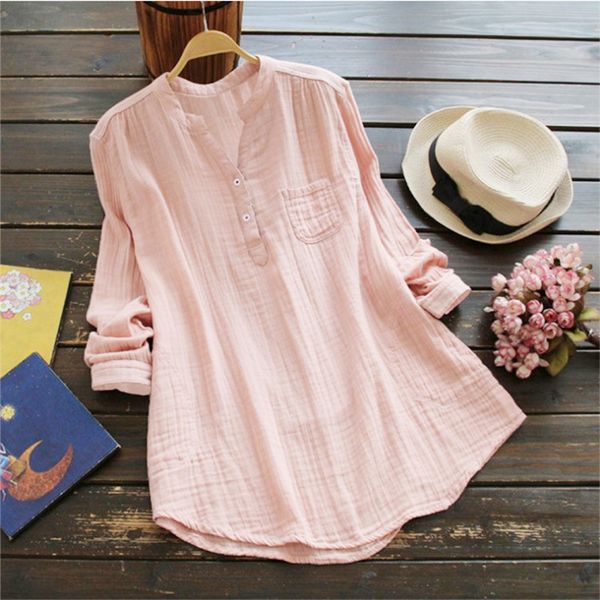 

2019 new ladies blouse shirts beach summer solid vintage office work womens, White