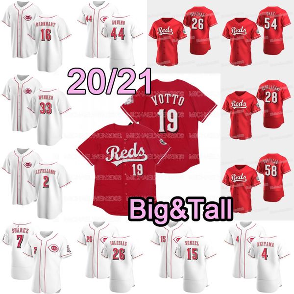 

7 eugenio suarez big tall s to 6xl 2020 joey votto senzel akiyama castellanos aristides aquino gray winker barnhart dietrich castillo jersey, Blue;black