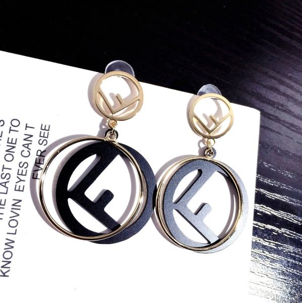 

2020 горячая распродажа новая мода женская персонализированная серьга кулон корейская версия темперамента простая мода партия подарки для др, Golden;silver