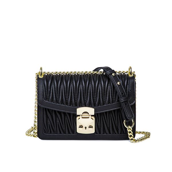 

female bag 2019 new korean version of the fashion sewing lock small square bag wild shoulder messenger chain bag