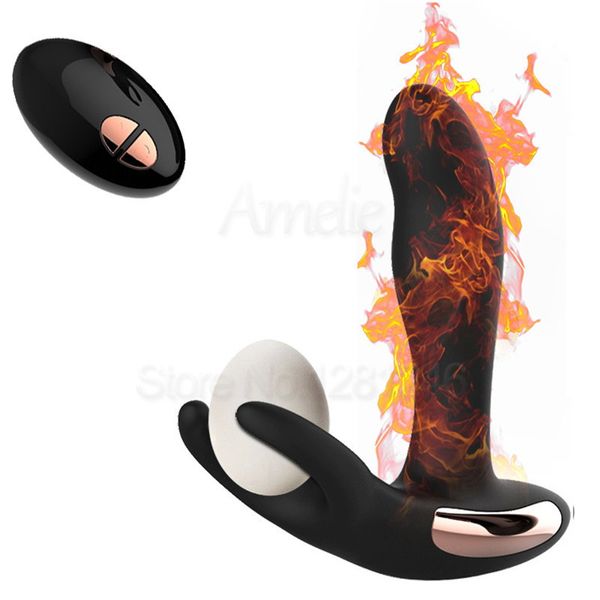 2018 Novo Controle Remoto de Aquecimento Anal Vibradores Brinquedos Sexuais Para O Homem Gay Mulheres G-spot Vibrador Masculino Próstata Massageador Anal Butt Plugs SH190726