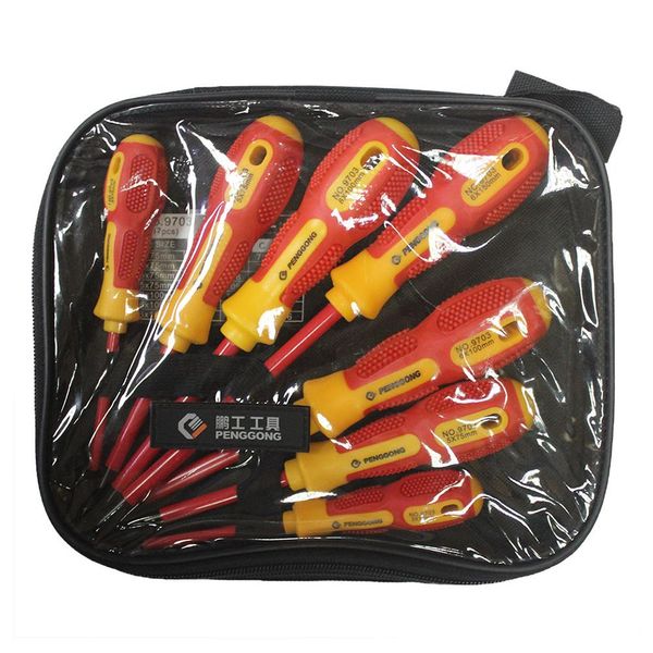 

6/7/8pcs high voltage 1000v screwdriver kit slotted cross insulated electrician screwdriver kit hand tools set home hand tool