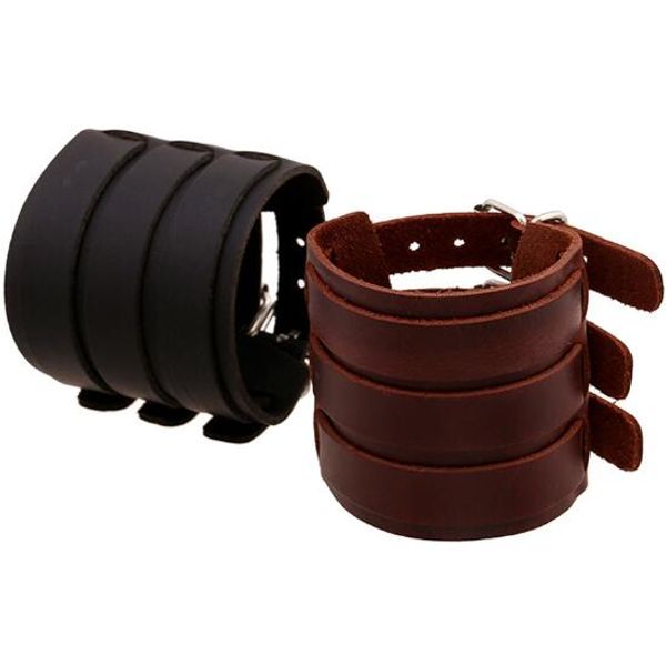 

12 шт. / лот панк кожаный браслет браслет манжеты ретро стиль ковбой повязка наручи браслет браслет ювелирные изделия тела косплей, Black