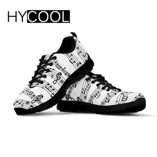 

hycool sneakers for women training music notes pattern female sports shoes for outdoor running chaussure femme breath euro 35-45