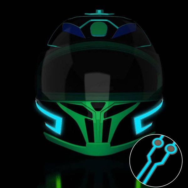 

2pcs el cold led motorcycle helmet light strip led diy black helmet light motorbike safety reflective strip modification