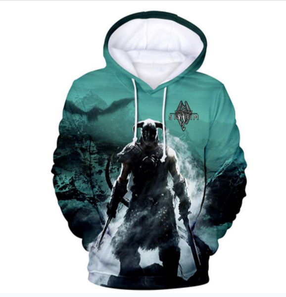 

2019 new 3d the elder scrolls v skyrim men's pullover hoodies women/men game couple's harajuku hip hop fans cool sweatshirt a424, Black