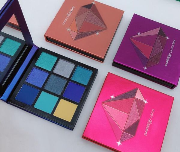 

beauty neon 9 colors makeup eyeshadow pallete make up palettes shimmer pigmented eye shadow palette ruby amethyst sapphire emerald z