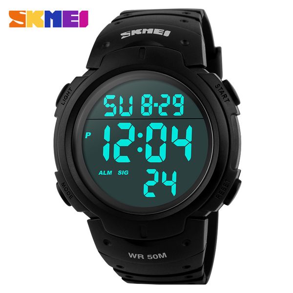 

skmei mens sports watches dive 50m watch men digital led fashion casual electronics wristwatches clock, Slivery;brown