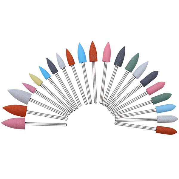 

nail art equipment 6pcs/set silicone polishing head exfoliating electric machine accessories, Silver